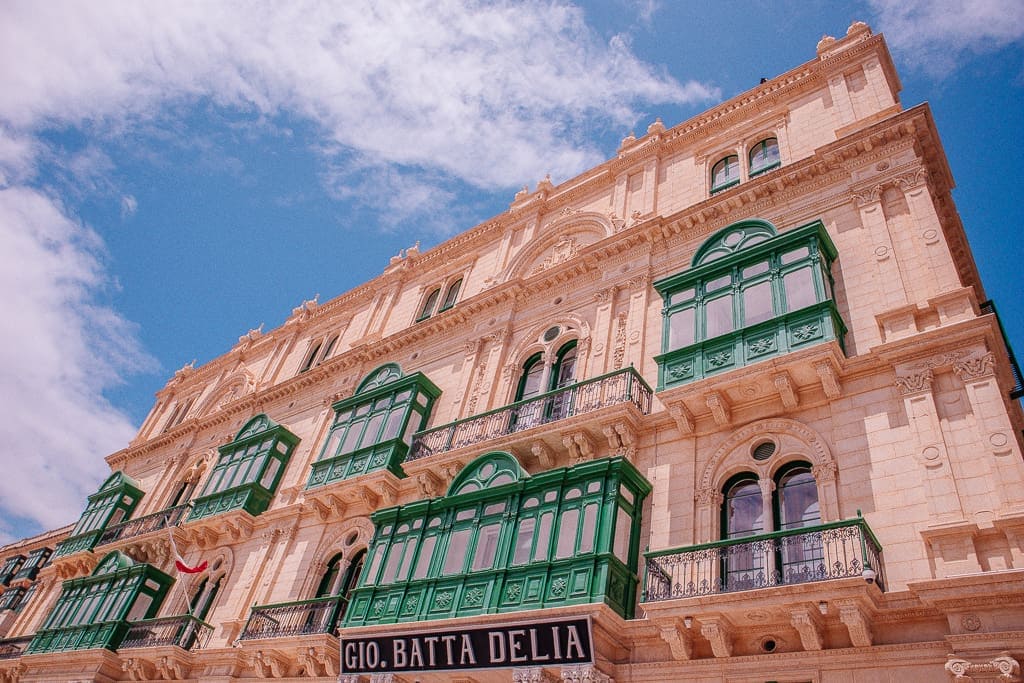 balconies in Valletta