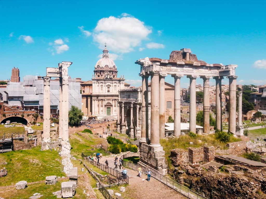 Views of the Roman Forum in Rome