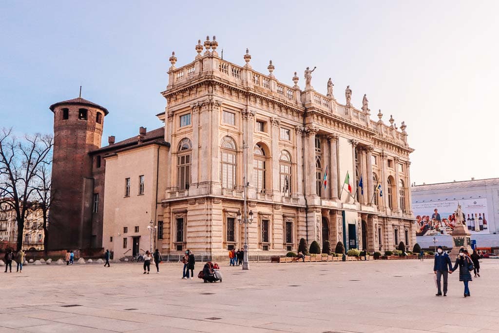 Exteriors of the Palazzo Madama in Turin Italy