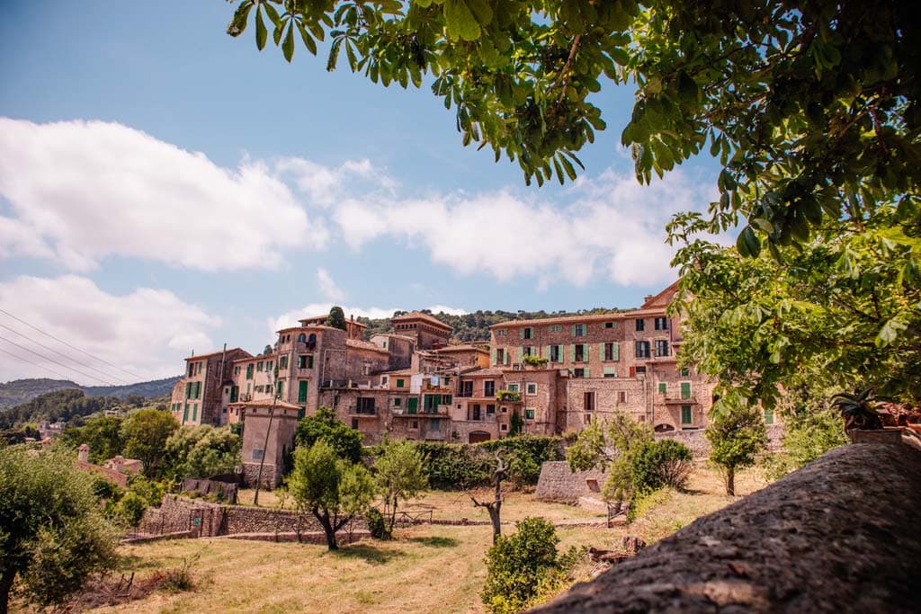 Old stone houses in the village of Valldemossa in Mallorca Spain