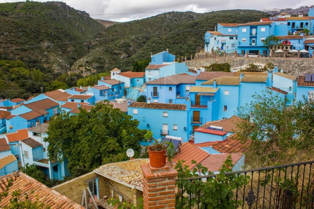 Blue houses of the village of Juzcar
