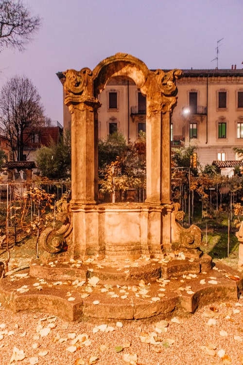 A ruin at Leonardo's Vineyard in Milan