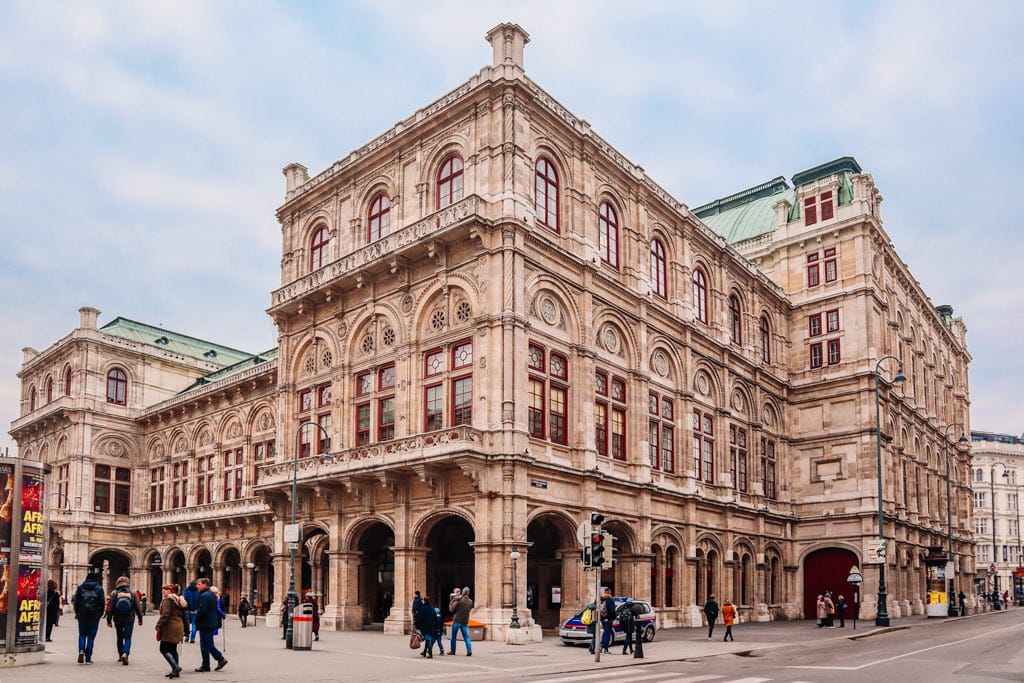 Exteriors of Vienna State Opera in Vienna's city center