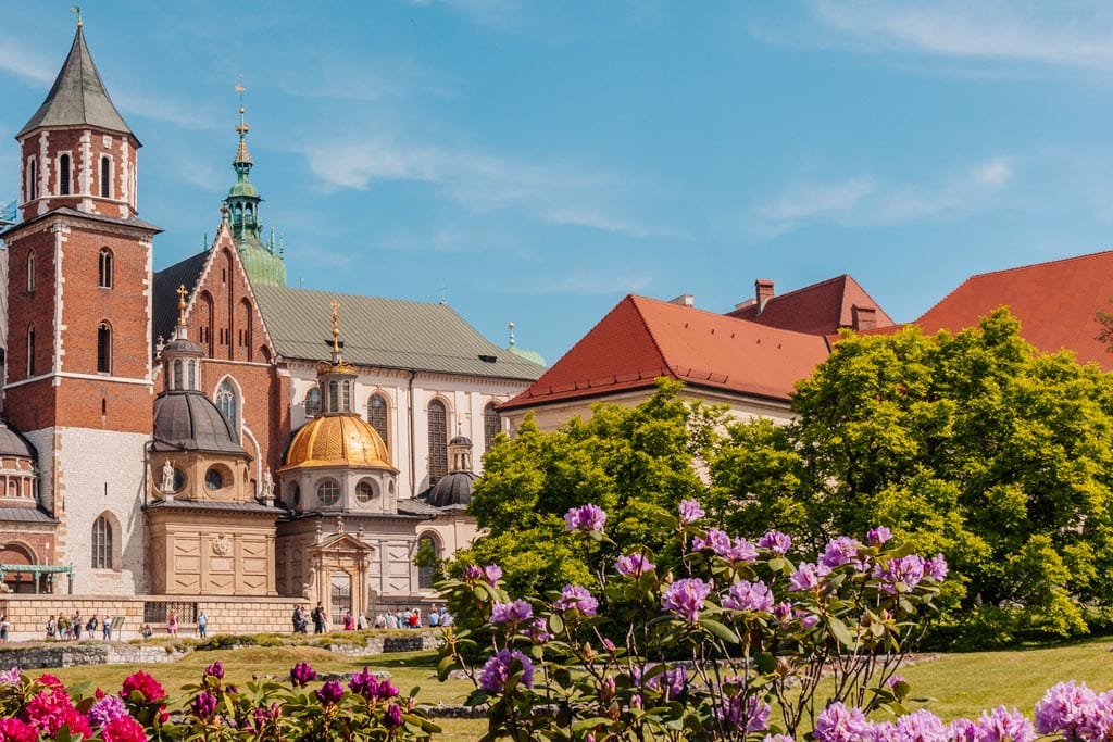 Wawel cathedral and castle in spring