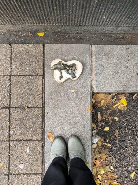 squirrel statue by Kolodko in Budapest