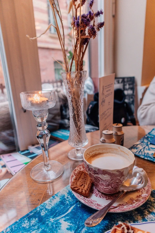 Coffee at Aranypinty, a cafe in Budapest