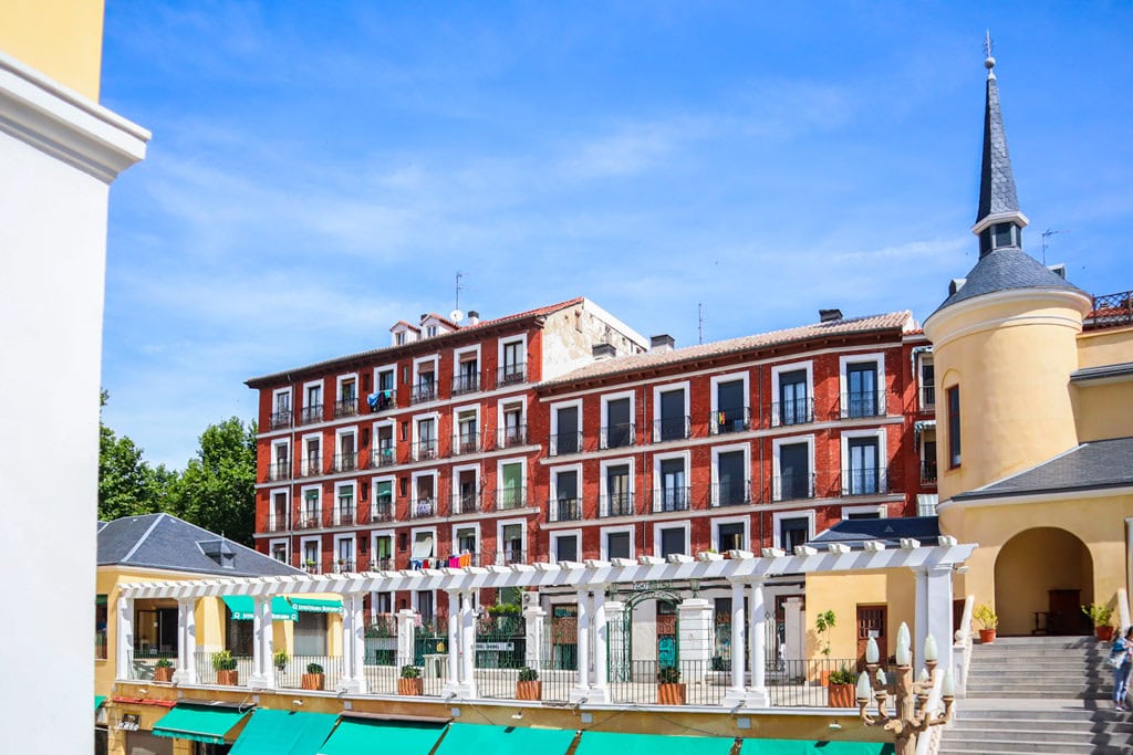 House and turret at the courtyard of Galeries Piquer in Madrid