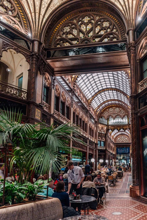 Interiors of the Parisi Udvar cafe in Budapest
