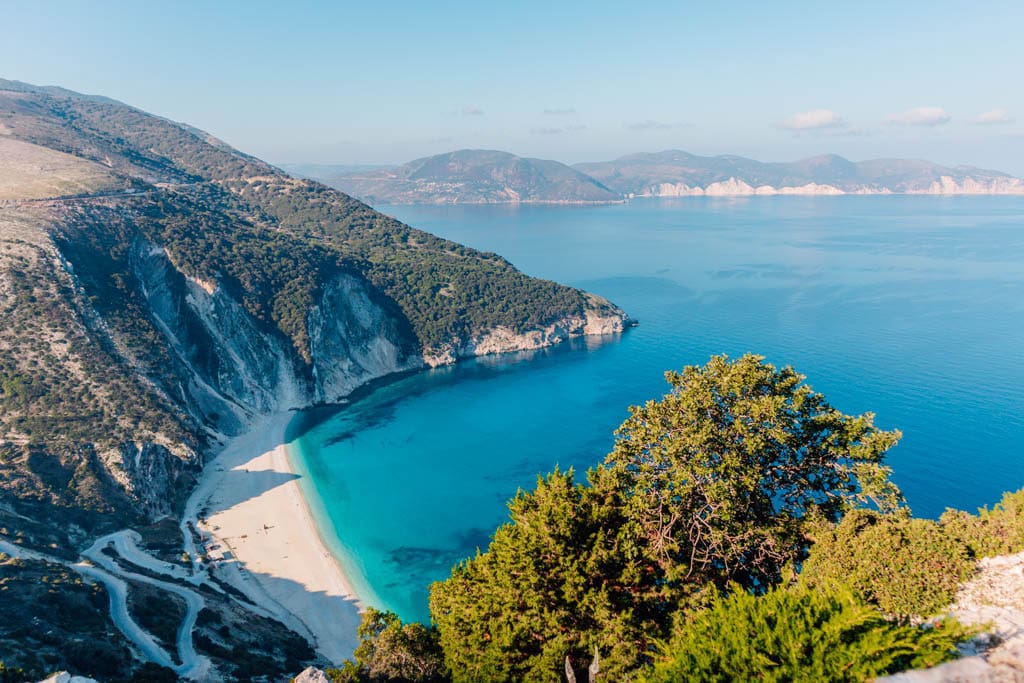 Viewpoint over Myrtos Beach in Kefalonia Greece