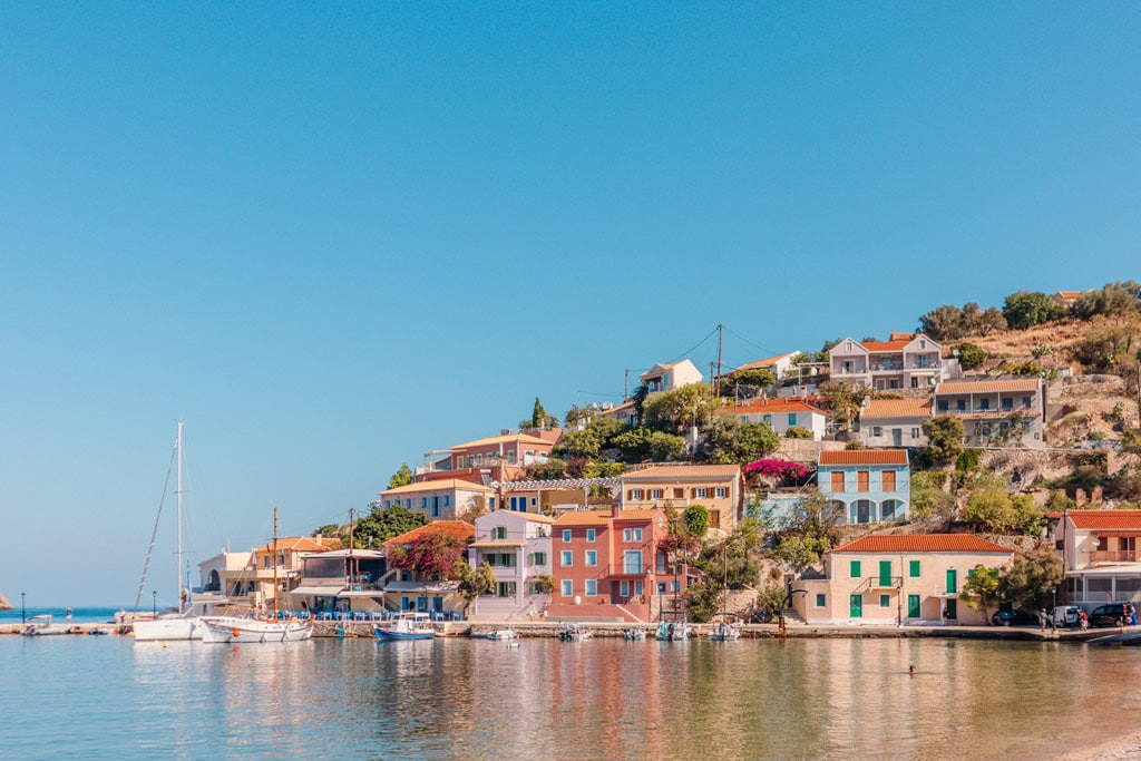 Pastel color houses of Assos Greece
