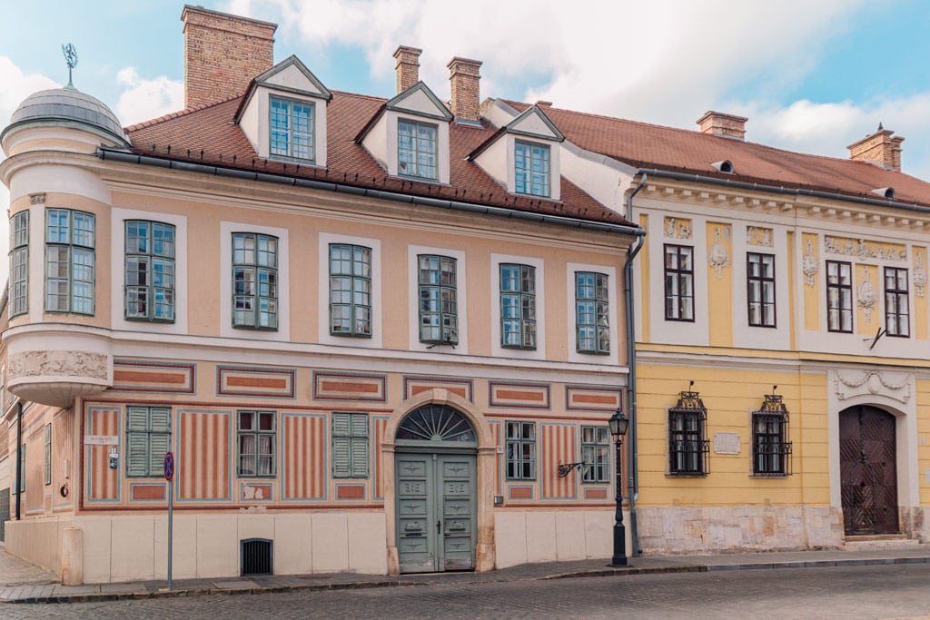 colorful pastel house near Matthias Church in Budapest