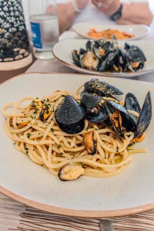 Pasta with mussels in Gallipoli Italy