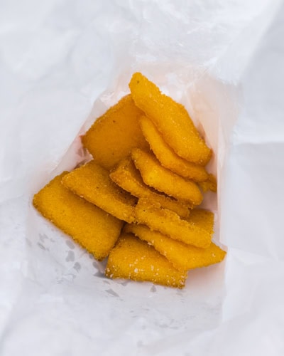 sgagliozze squares in a bag in Bari