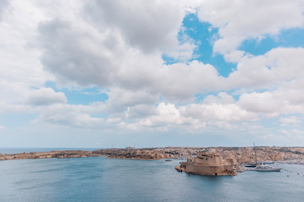 Views over the Three Cities from Valletta in Malta