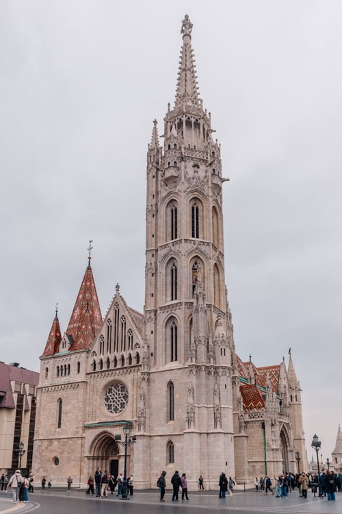 The whole facade of Matthiash Church in Budapest