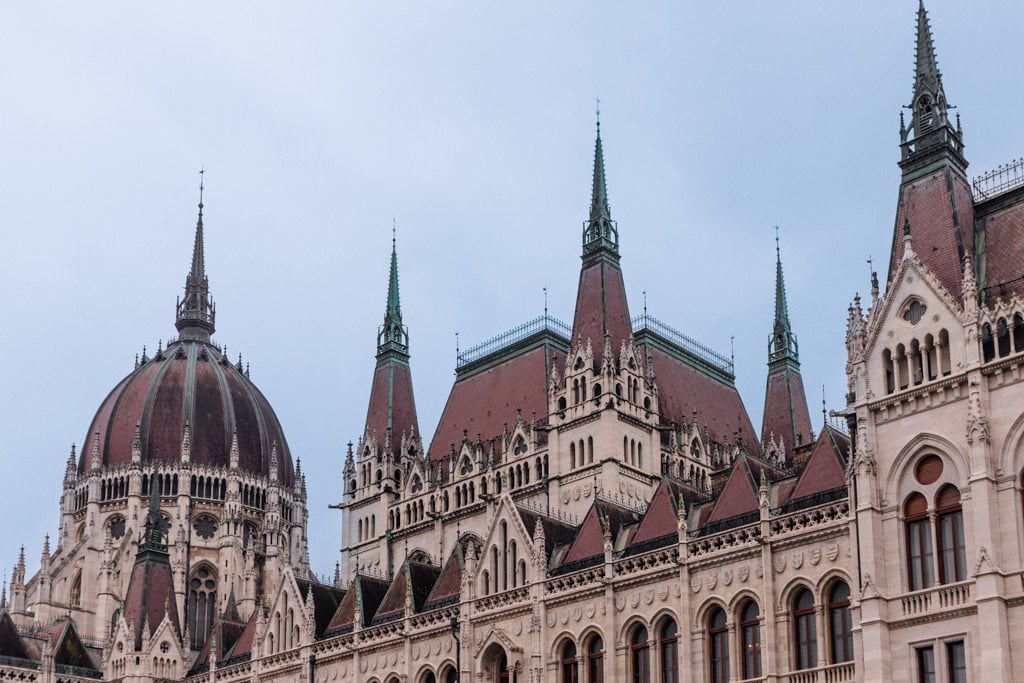 Close up on the Parliament building in Budapest